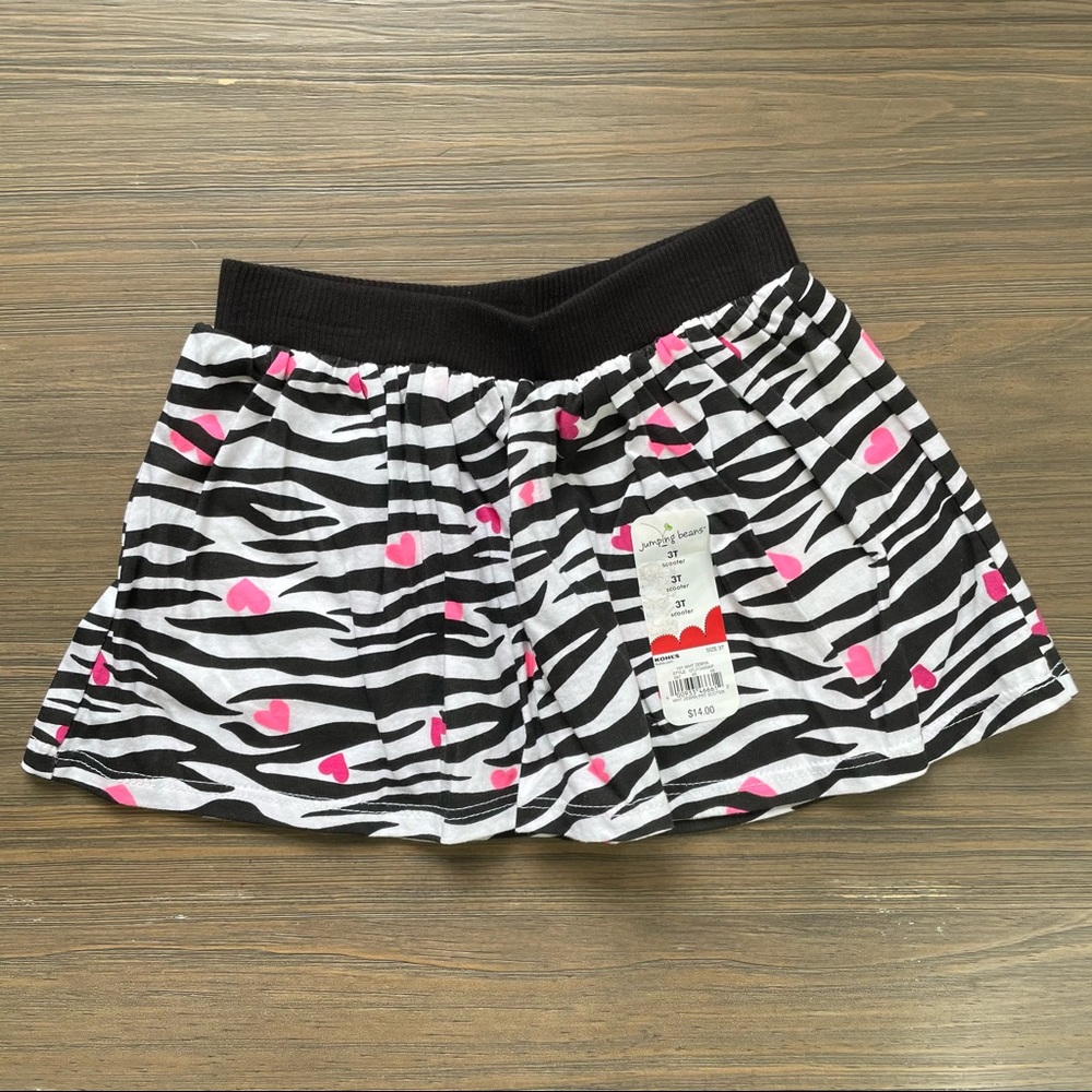 NWT white zebra print Jumping Beans scooter/skort
